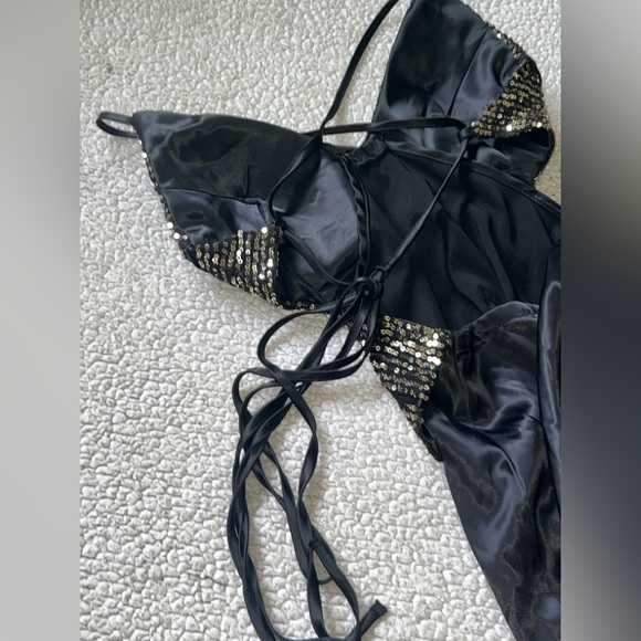 Dress butterfly Black and Gold Sequin y2k - Picture 11 of 14